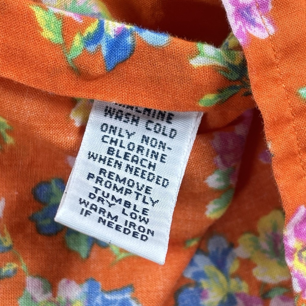 VTG 90s Polo Ralph Lauren Floral Button Up Shirt Spring Preppy Cottagecore S / M - Picture 5 of 11